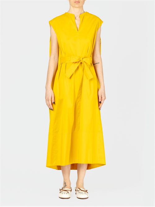 Cotton poplin dress with a waist tie bow FABIANA FILIPPI | ABD275F640L3624031